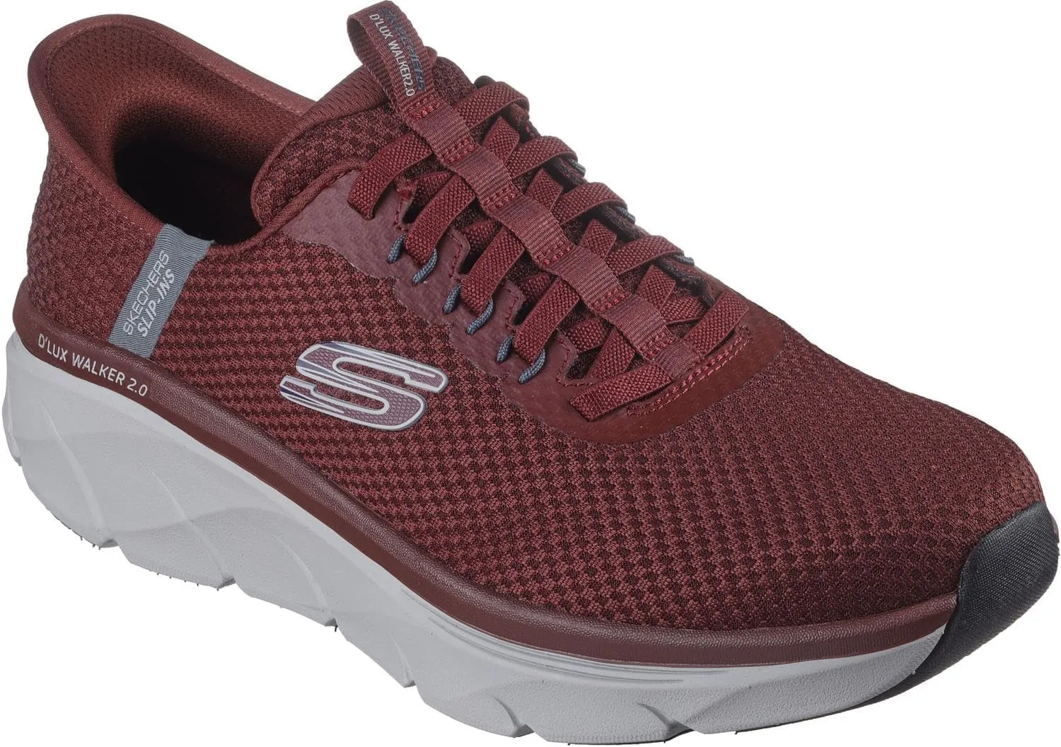 Skechers - Mens D'Lux Walker 2.0 - Taurrel Slip On Shoes, Color Burgundy, Size: 7.5 XW US