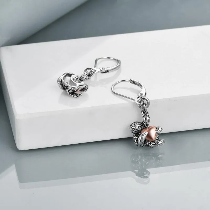 Sloth Leverback Dangle Drop Earrings