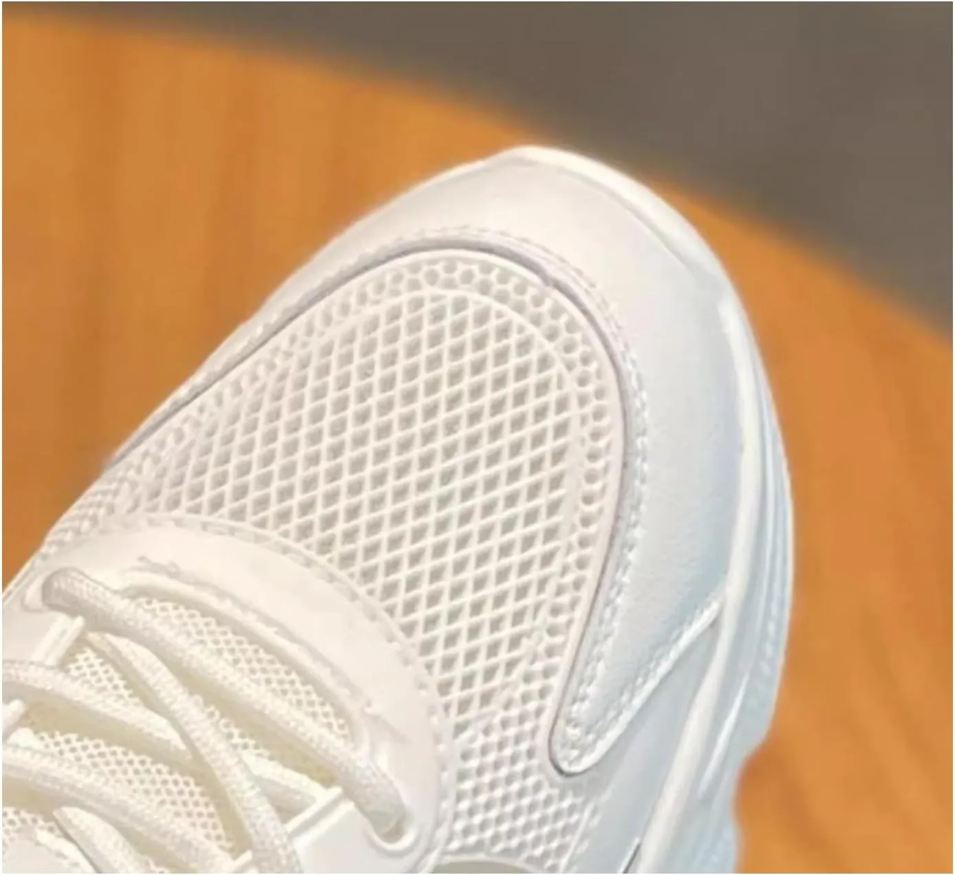 Spring Summer Women's Y2K Leather Breathable Mesh White Dad Chunky Sneakers Trendy Hollow | Flat Platform Casual Shoes