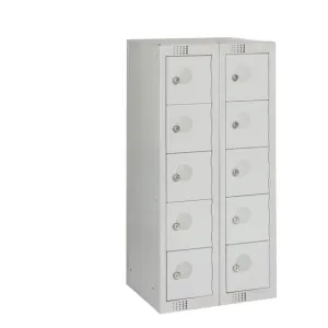 Ten Door Personal Effects Locker Grey Camlock - HR526