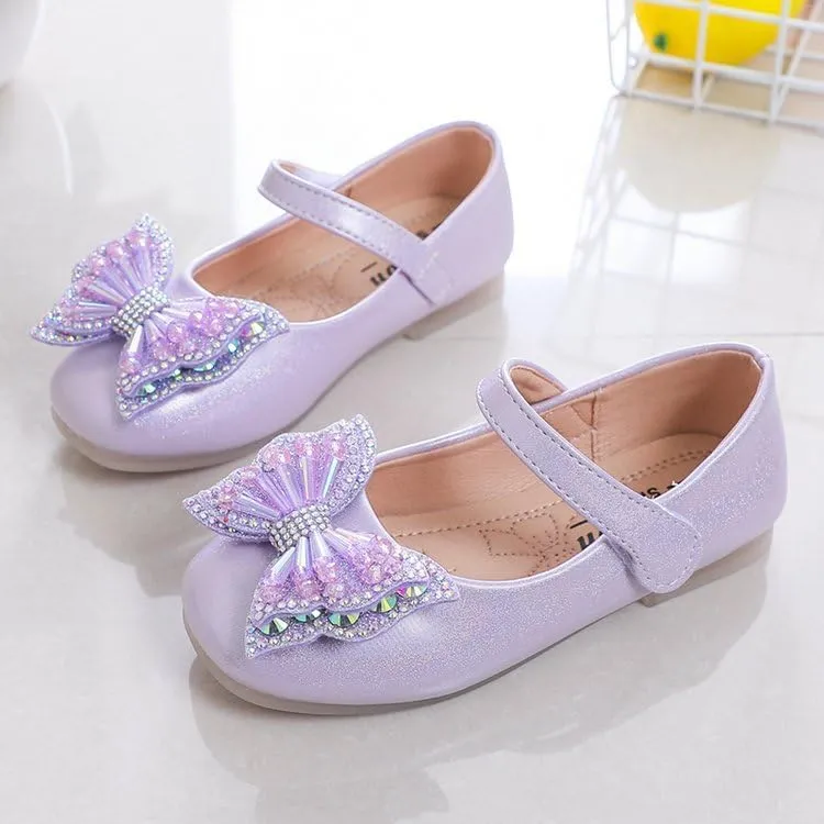 Toddler Girls Dress Shoes Little Girls Bowknot Mary Jane Flats Party Wedding Ballerina Shoes