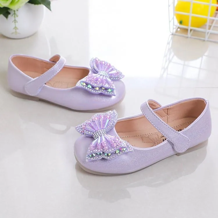 Toddler Girls Dress Shoes Little Girls Bowknot Mary Jane Flats Party Wedding Ballerina Shoes