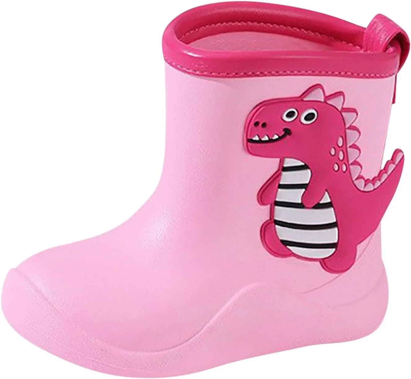 Toddler Kids Children Rain Boots Boys Girls Baby Cartoon Animals Waterproof Shoes Non Slip Rubber Toddler Snow Boot (Pink, 12-18 Months)
