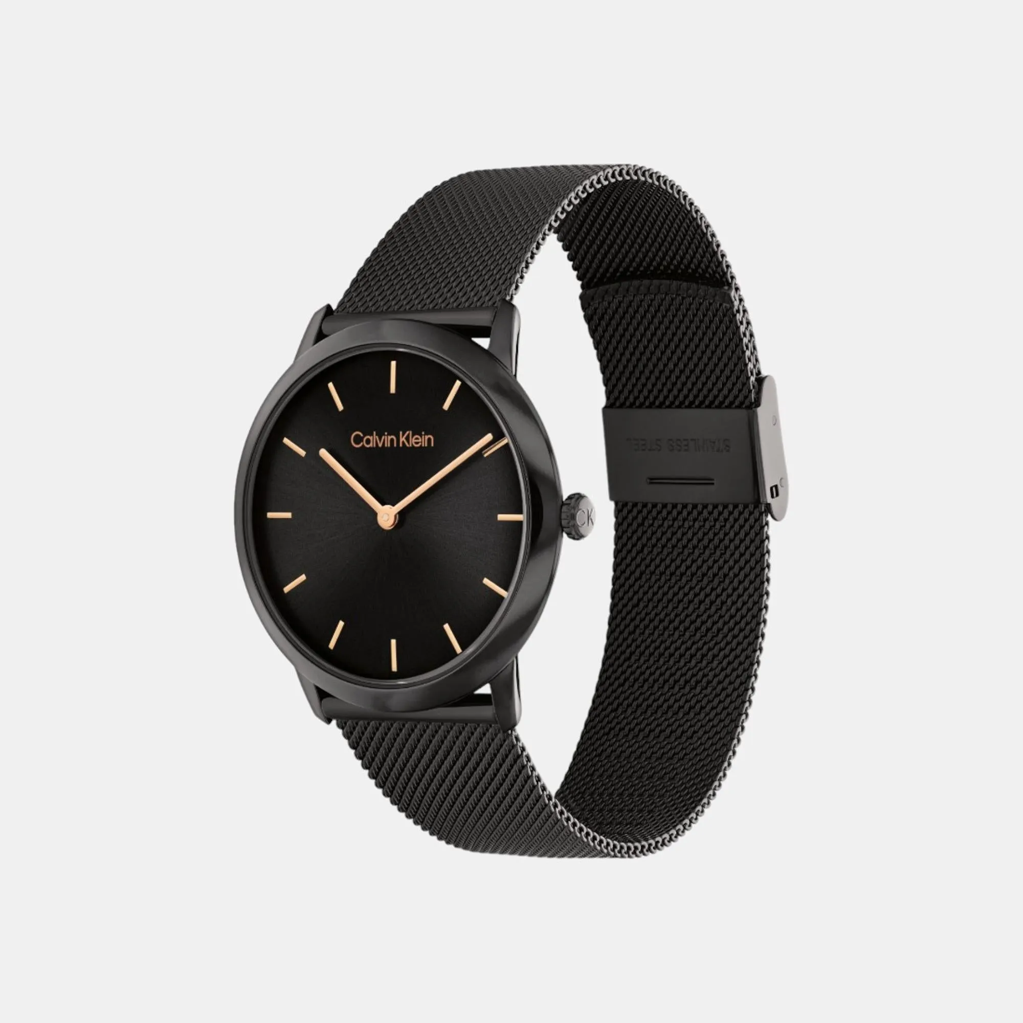 Unisex Quartz Analog Black Dial Mesh Watch 25300002