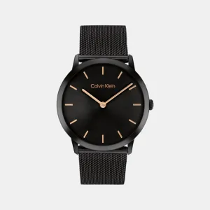 Unisex Quartz Analog Black Dial Mesh Watch 25300002