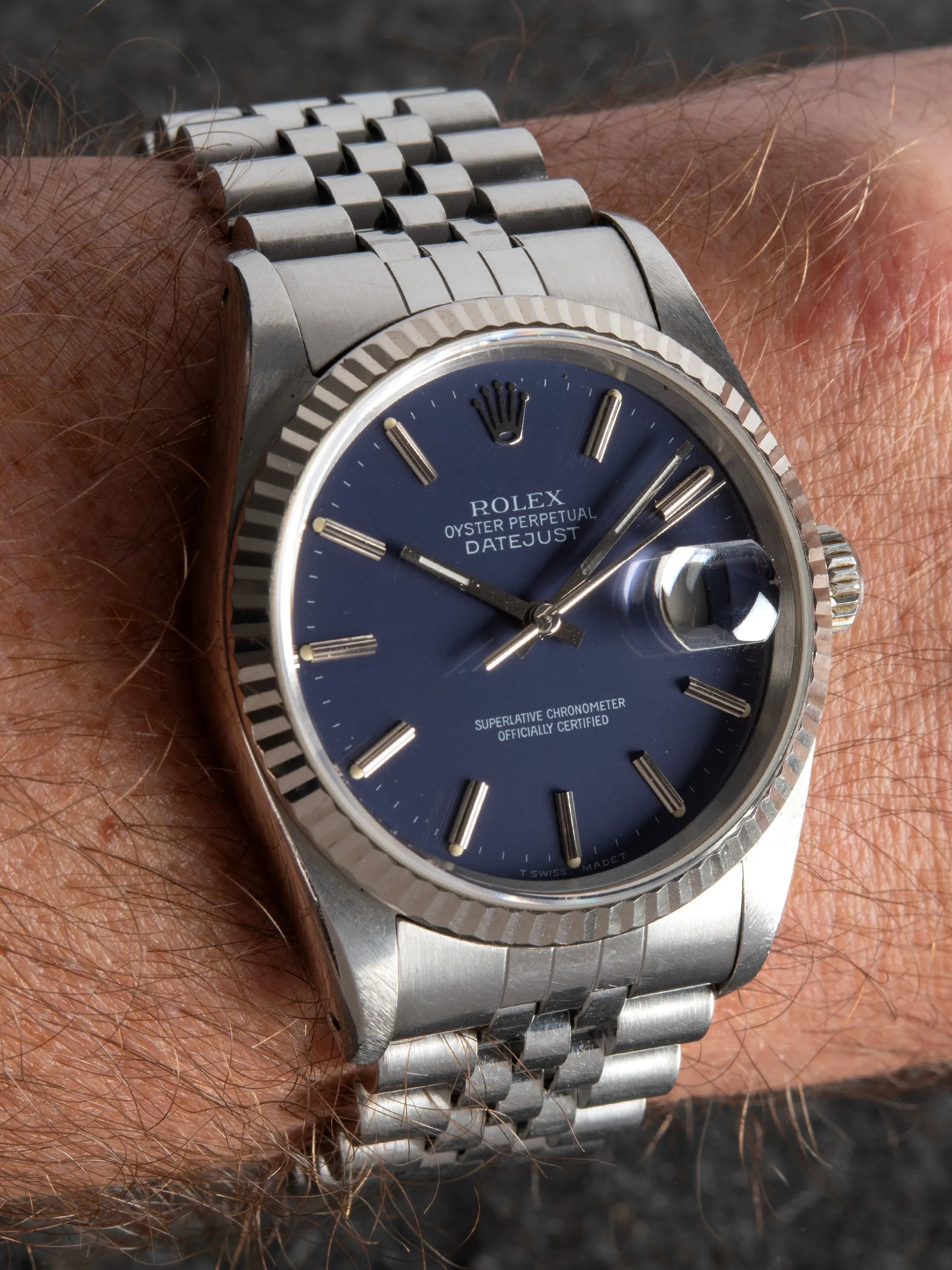 *Unpolished* 1991 Rolex Datejust (Ref. 16234) Satin Blue Dial