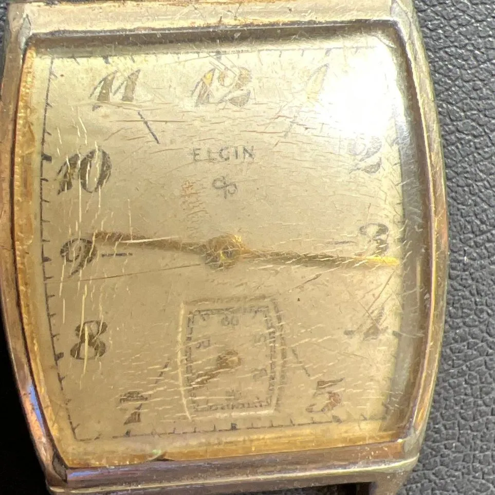 Vintage Elgin 10K Rolled Gold Plate Bezel Watch Face No Crown