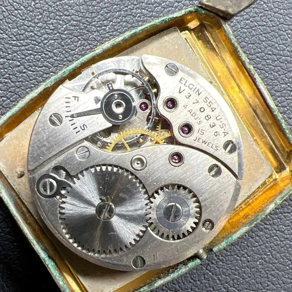 Vintage Elgin 10K Rolled Gold Plate Bezel Watch Face No Crown