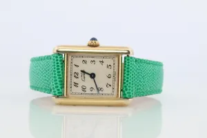 Vintage Must de Cartier Tank 1613 Watch. Vermeil ARGENT 925 Small Tank