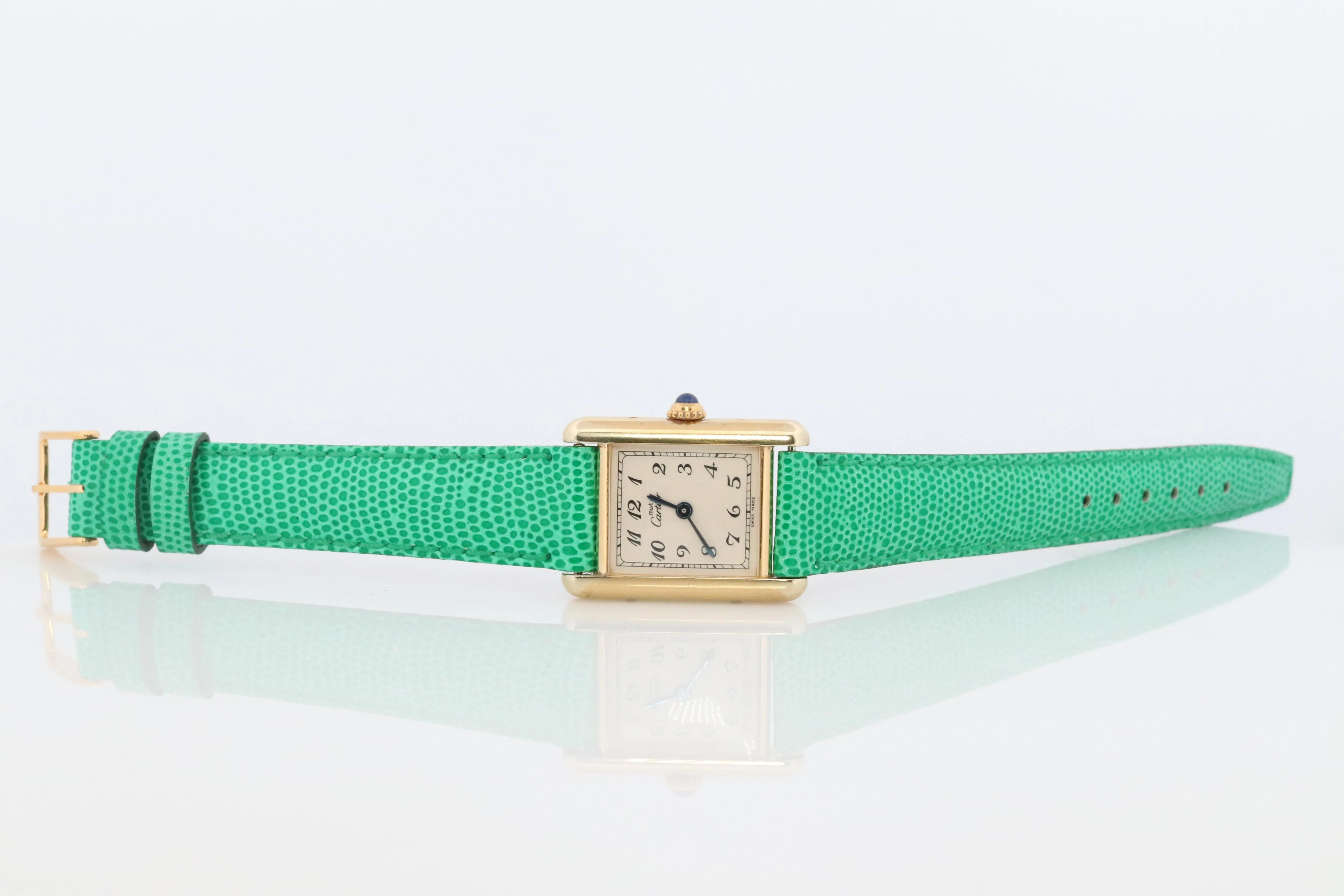 Vintage Must de Cartier Tank 1613 Watch. Vermeil ARGENT 925 Small Tank
