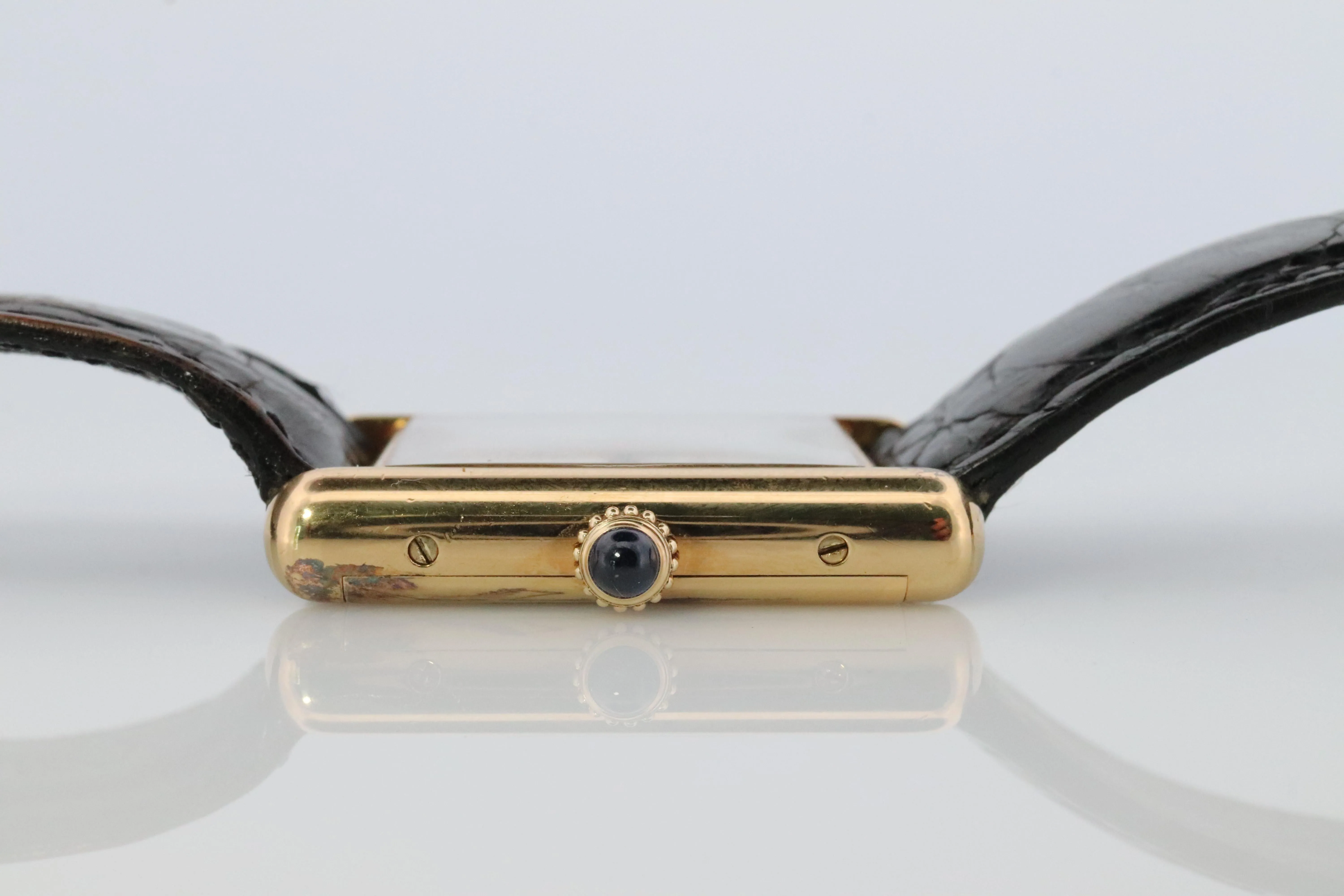 Vintage Must de Cartier Trinity Tank Watch. 925 Vermeil ARGENT Manual Tank.