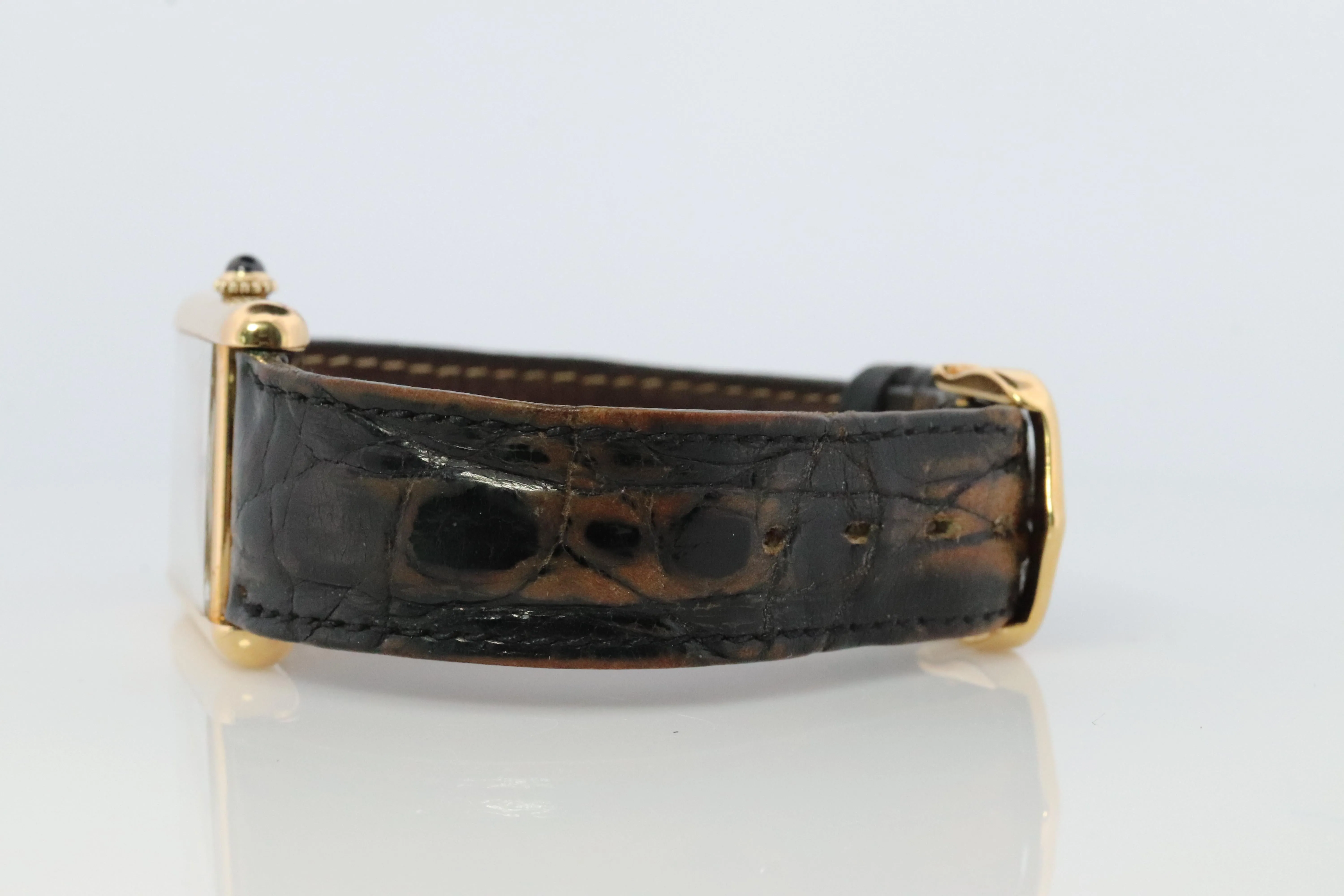 Vintage Must de Cartier Trinity Tank Watch. 925 Vermeil ARGENT Manual Tank.