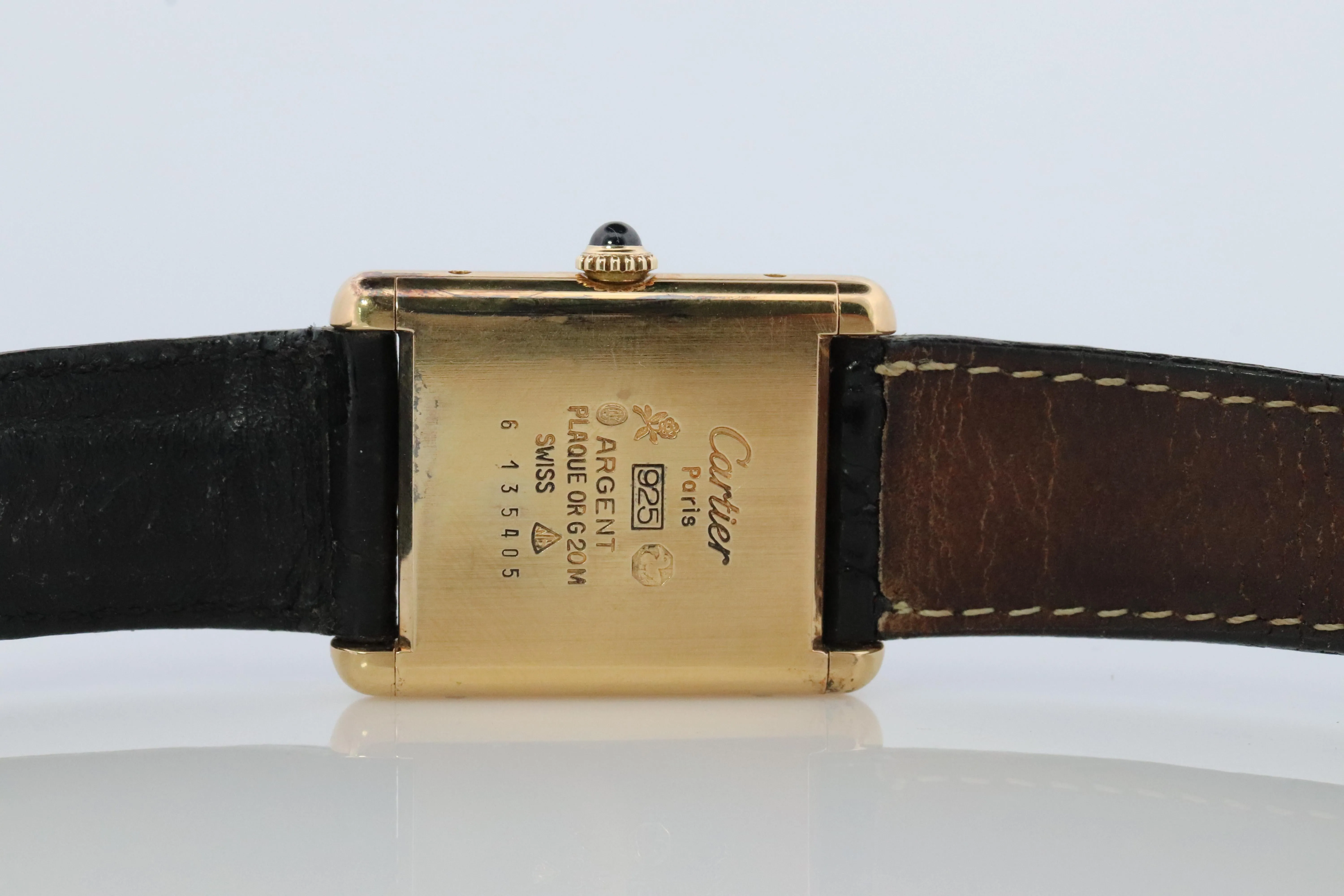 Vintage Must de Cartier Trinity Tank Watch. 925 Vermeil ARGENT Manual Tank.