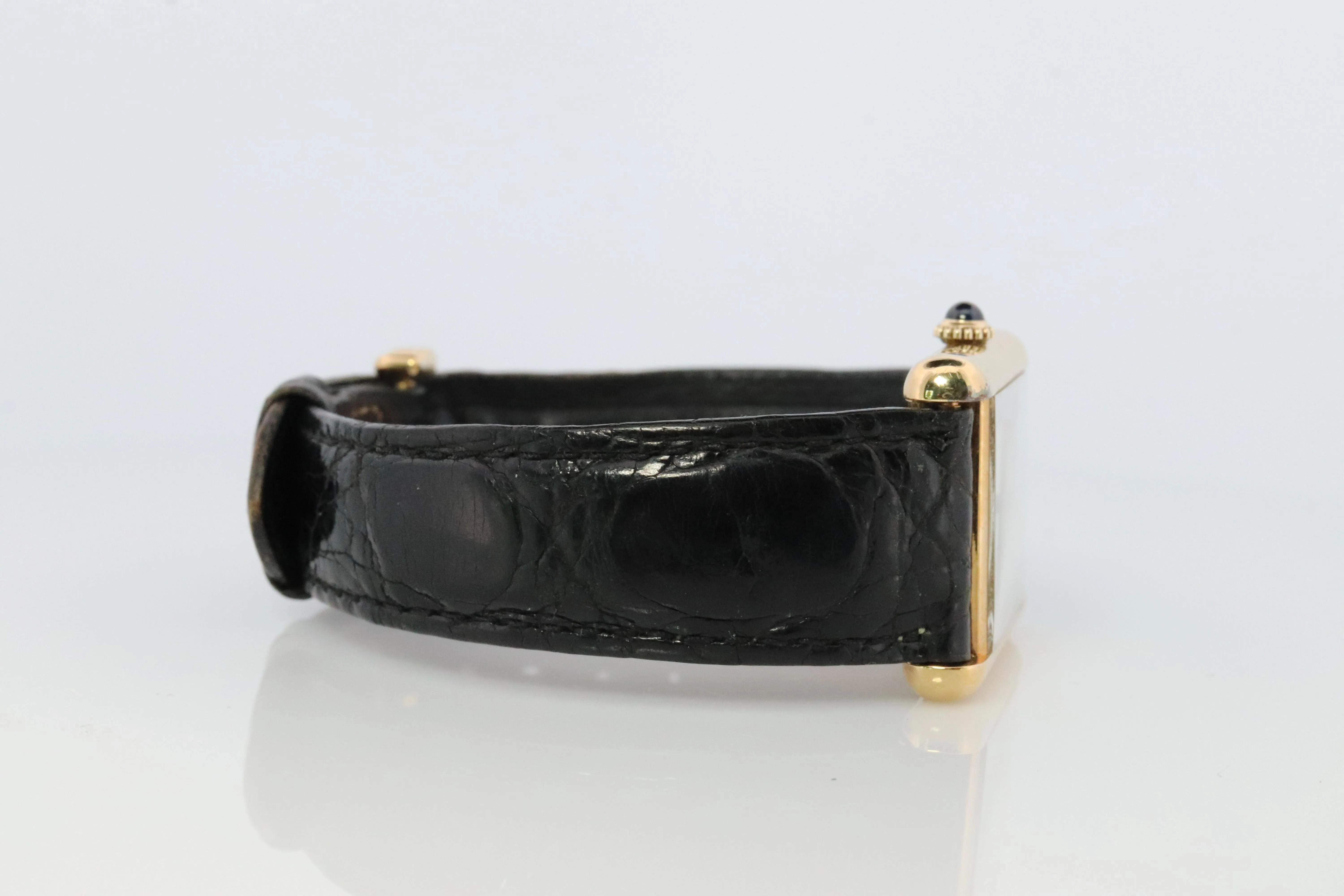 Vintage Must de Cartier Trinity Tank Watch. 925 Vermeil ARGENT Manual Tank.