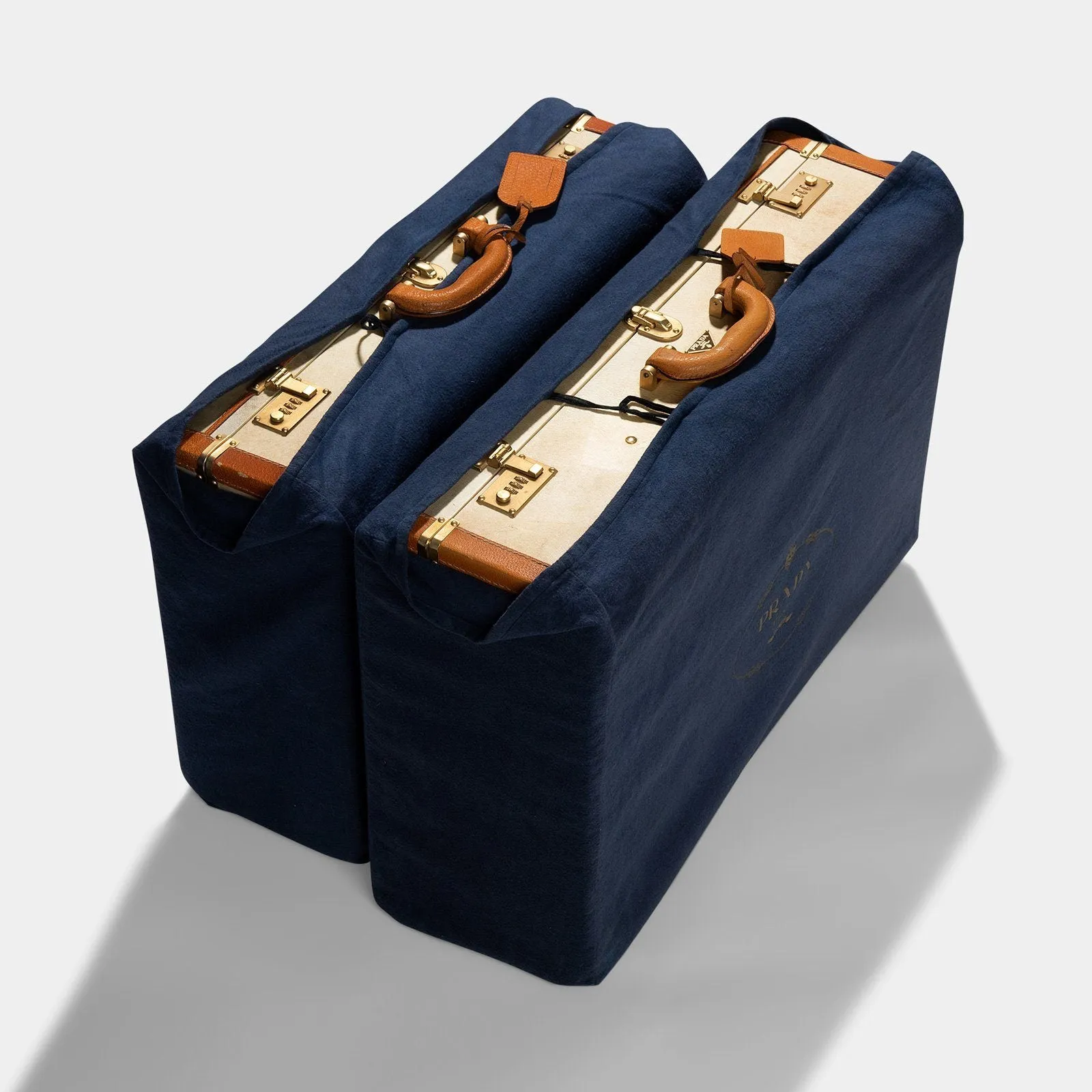 Vintage Pair of Prada Pergamena Hard Suitcases with Provenance