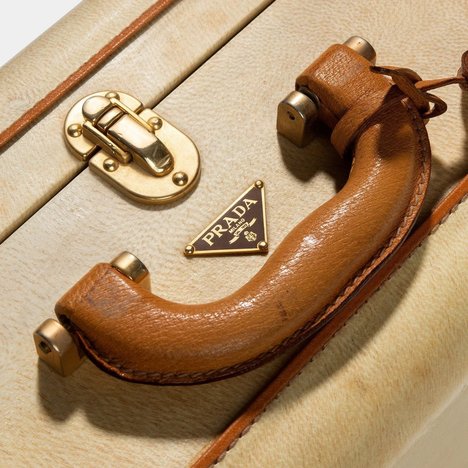 Vintage Pair of Prada Pergamena Hard Suitcases with Provenance