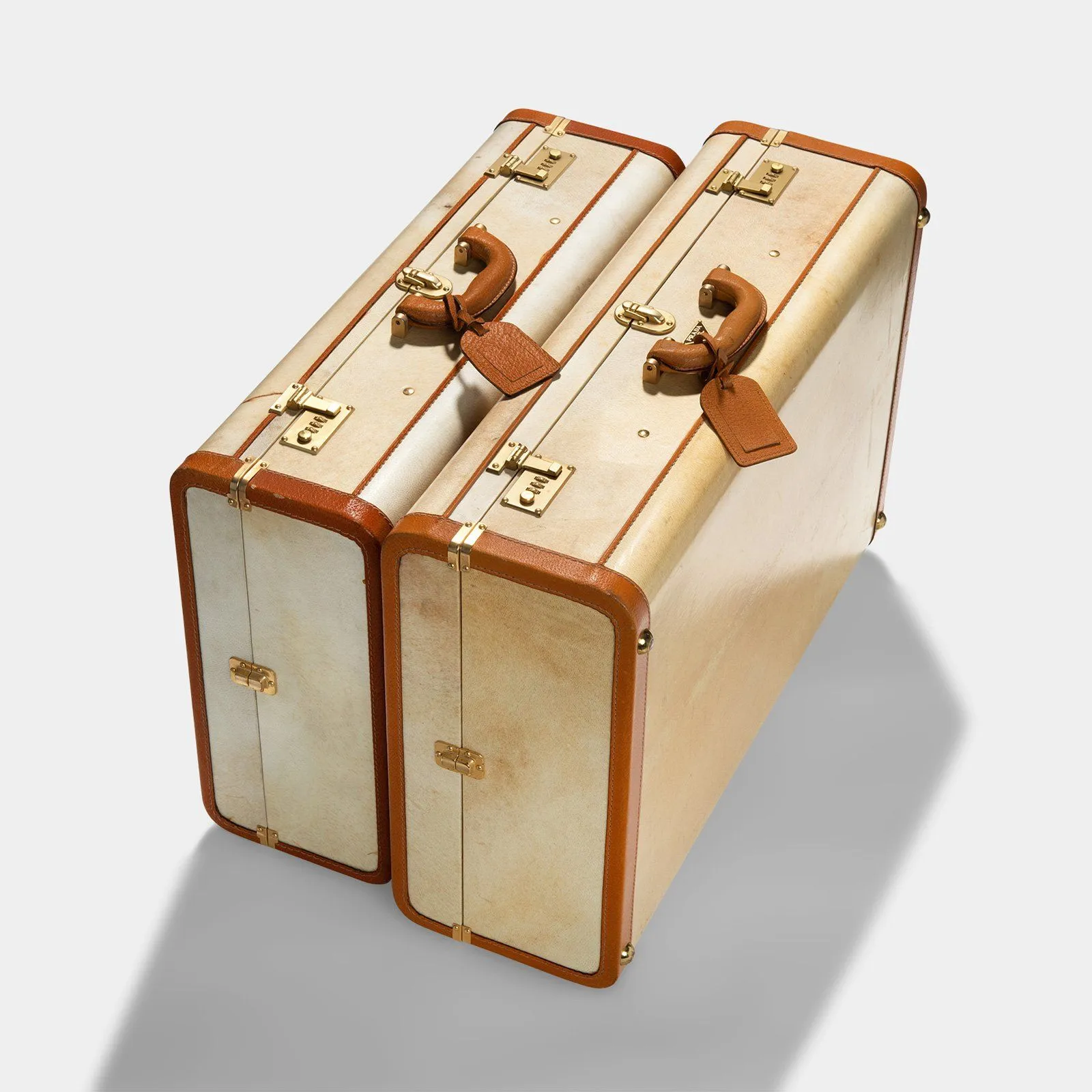 Vintage Pair of Prada Pergamena Hard Suitcases with Provenance
