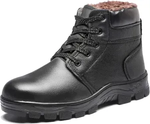 Winter Safety Shose for Men Women Steel Toe Cap Work Boots Breathable Non-Slip Safety Trainers (Color : Brown, Size : 11 US)