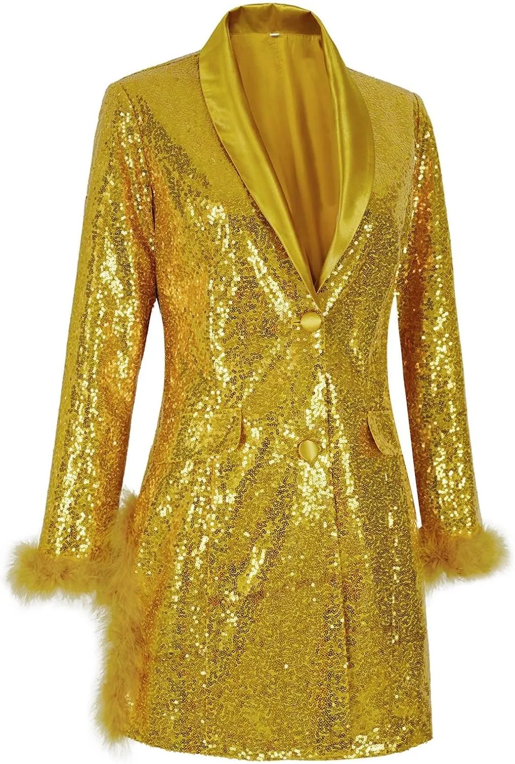 Womens 2024 Fashion Sexy Sequin Solid Blazers Deep V Neck Long Sleeve Pockets Cardigans Party Work Commuting Jackets