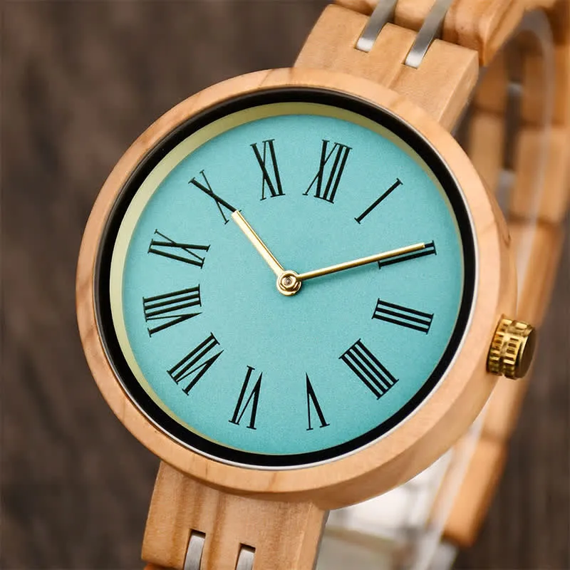 Women's Minimalist Roman Numerals Wooden Watch