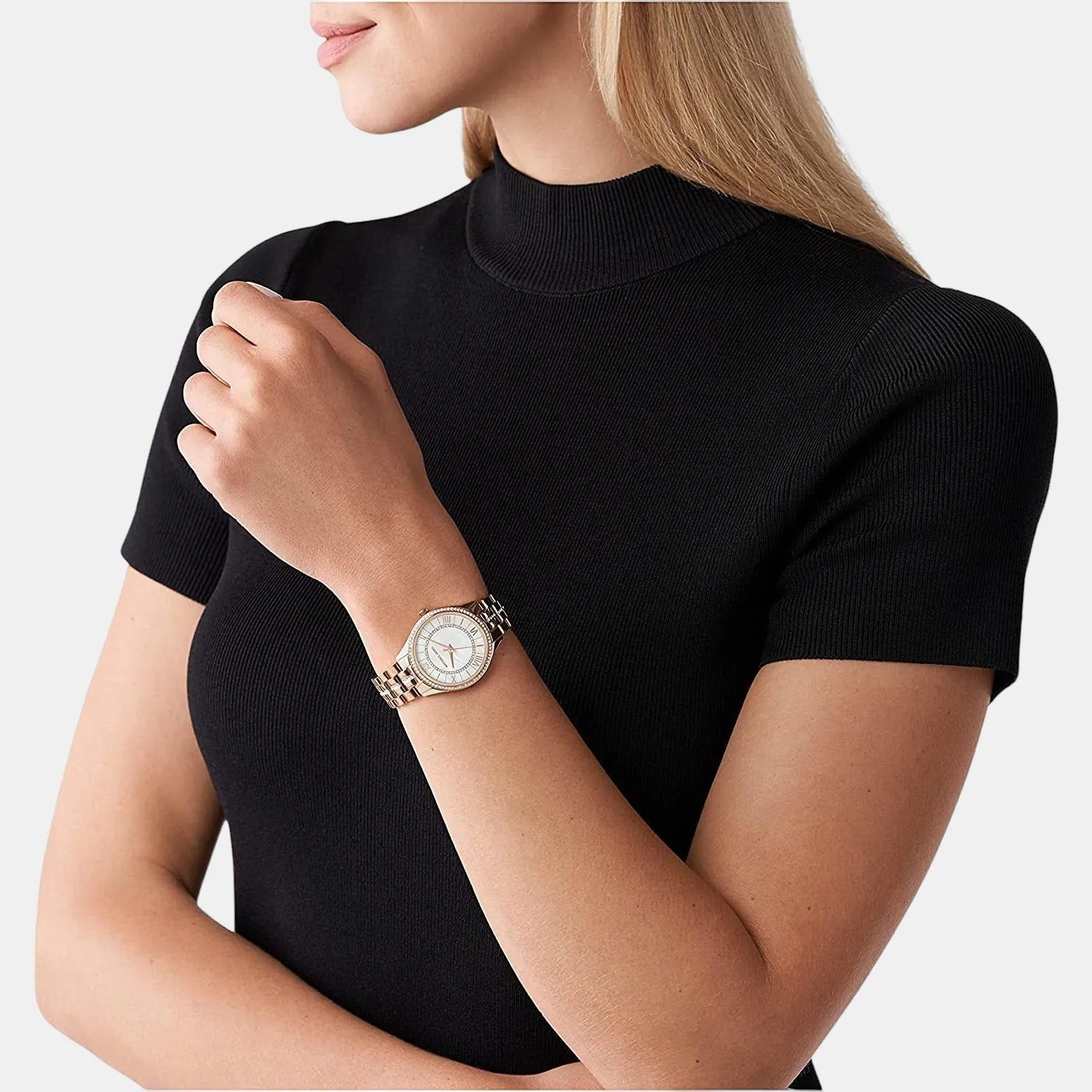 Women's White Analog Stainless Steel Watch MK3716