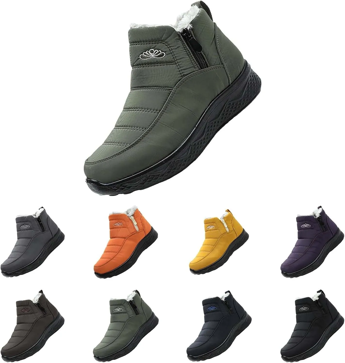 Womens Winter Snow Boots Women Ankle Booties Warm Fu Lined aterproof Insulated Slip On Outdoor Shoes