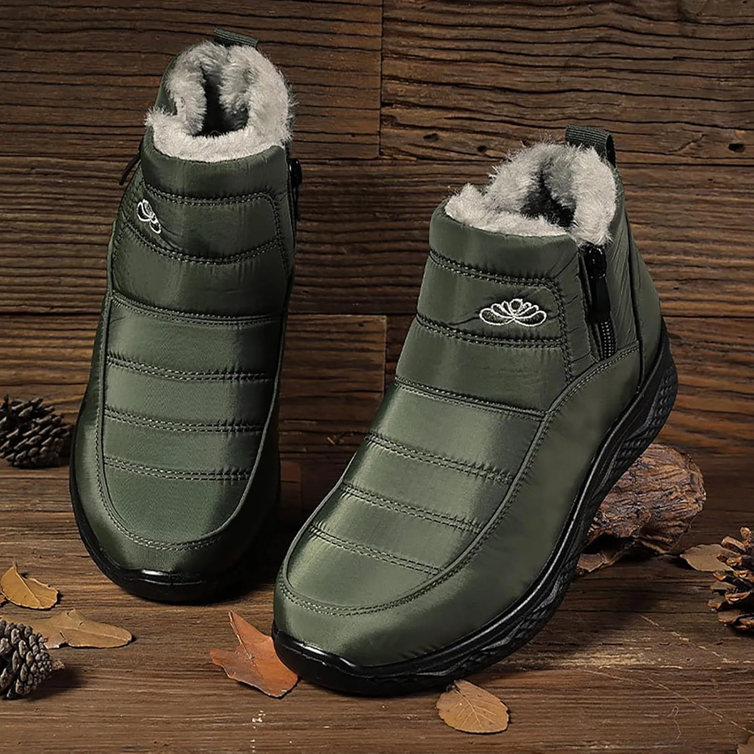 Womens Winter Snow Boots Women Ankle Booties Warm Fu Lined aterproof Insulated Slip On Outdoor Shoes