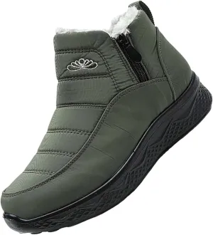 Womens Winter Snow Boots Women Ankle Booties Warm Fu Lined aterproof Insulated Slip On Outdoor Shoes