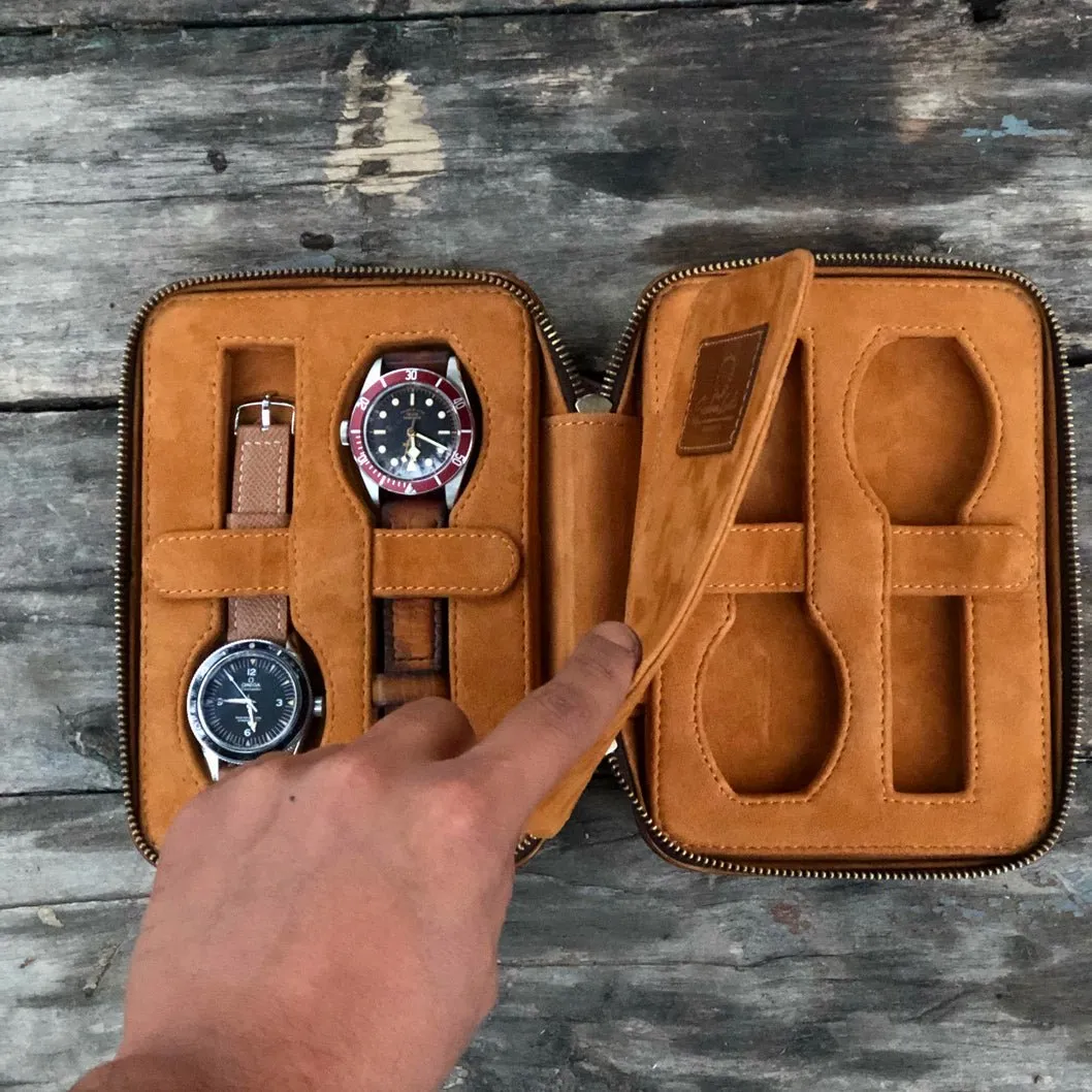 Zipper Parchment Patina Watch Case