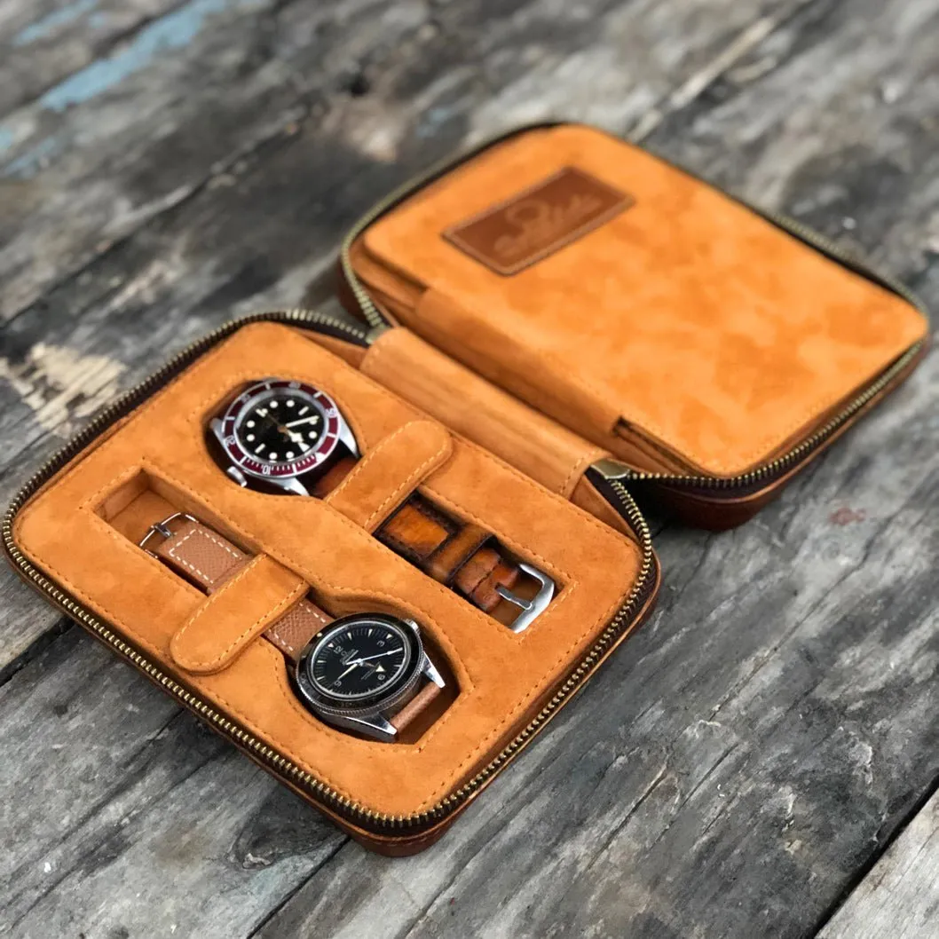 Zipper Parchment Patina Watch Case