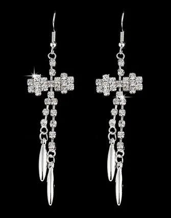 ZOSHI High Quality U Pick Style 2017 Bling Crystal Long Tassel Party Stud Dangle Drop Earrings Eardrop For Women Jewelry