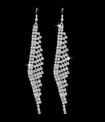 ZOSHI High Quality U Pick Style 2017 Bling Crystal Long Tassel Party Stud Dangle Drop Earrings Eardrop For Women Jewelry