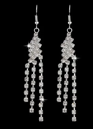 ZOSHI High Quality U Pick Style 2017 Bling Crystal Long Tassel Party Stud Dangle Drop Earrings Eardrop For Women Jewelry