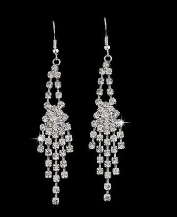 ZOSHI High Quality U Pick Style 2017 Bling Crystal Long Tassel Party Stud Dangle Drop Earrings Eardrop For Women Jewelry